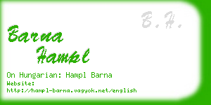 barna hampl business card